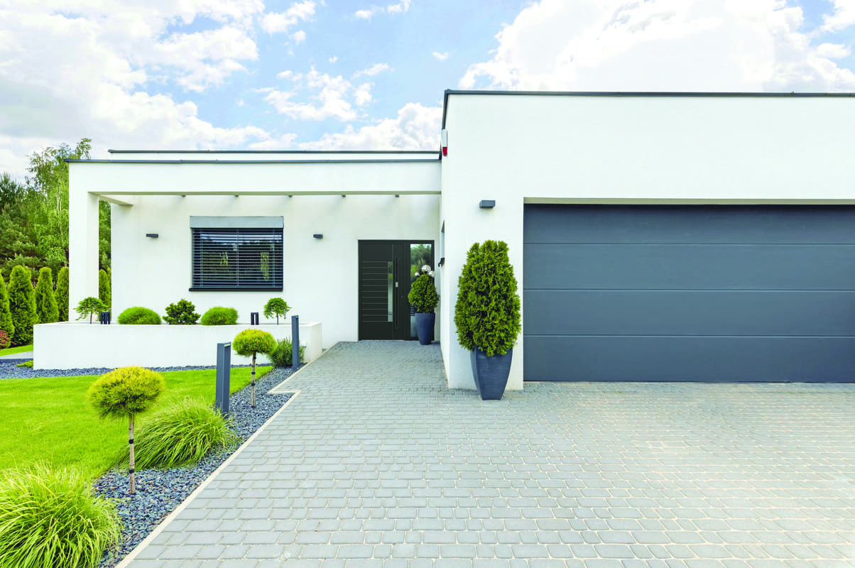 Outside,View,Of,Elegant,Suburban,House,With,Big,Window,Green